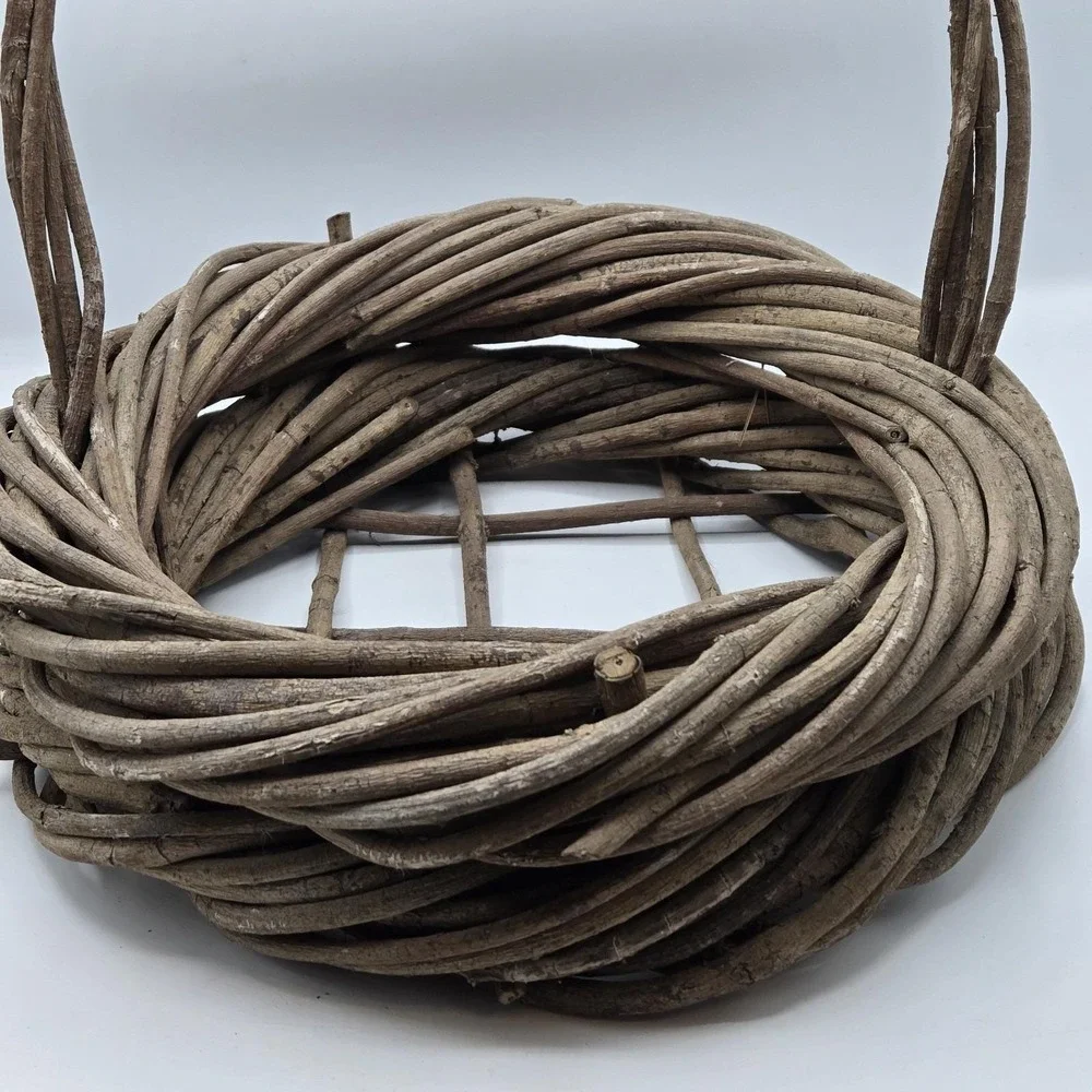 Cottage Core, Primative Grapevine Woven Basket With Handle 11